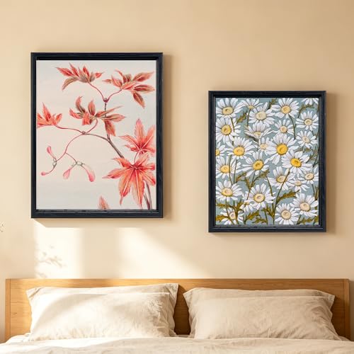 Image of Canvas Frames for 11 inchx14 inchPaintings with 0.6 inch~0.9 inch Deep Black | VAREIHNAZ Canvas Floater Frames for 11 inchx14 inchCanvas Paintings,Floating Frames for Wall Decor,No Glass or Back(Black)