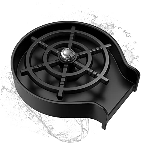 Essbhach Glass Rinser For Kitchen Sink, Faucet Bottle Washer Cleaner, Cup Rinser For Bar Sink, Glass Cleaner Sink Accessories, Black #TOP4