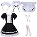 Mimeng Cute Lolite Costume Japanese Classic Anime Akihabara Maid Outfit Coseplay Maid Outfit Dress Set (M, Black+White)
