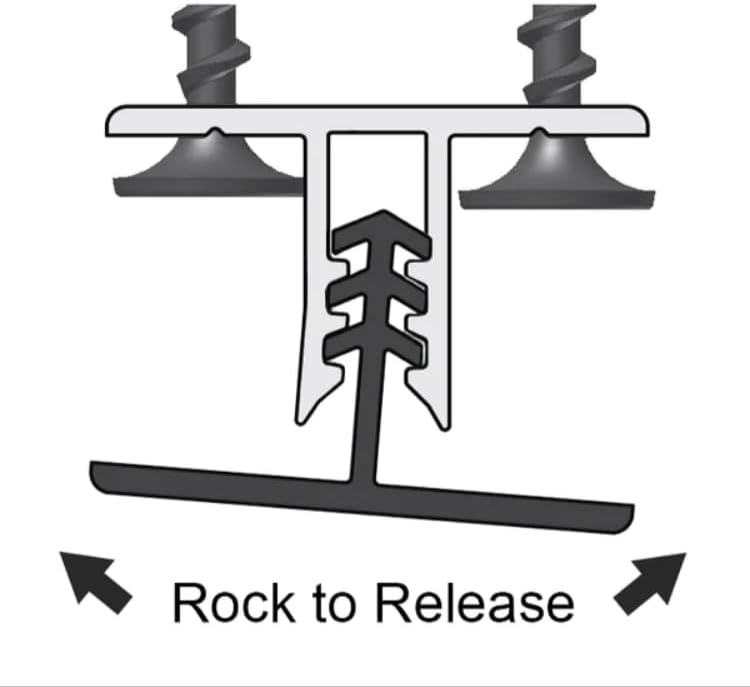Diagram of 'Rock to Release' mechanism for T-supports