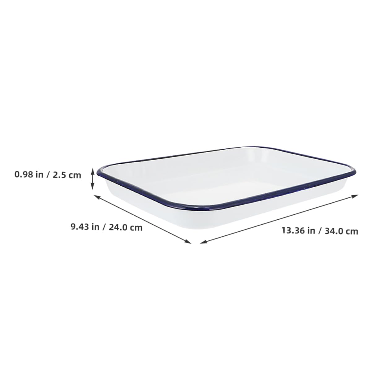 VILLFUL Enamel Tray Experimental Laboratory Sterilized Tray Enamel Sterilized Tray Multi-functional Oven Pan Multi-functional Tray Laboratory Sterilized Square Tray Enamel Storage Plate