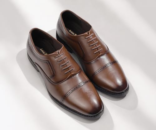 Image of LOUIS STITCH Men's Formal Lace-Up Oxford Shoes | Formal Lace-Up Shoes for Men | Business & Occasion Wear | LSVSOX-1
