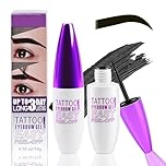 2pcs Peel Off Tattoo Brow Tint Gel,Waterproof, Transfer-Proof & Sweatproof,Natural-Looking For Fuller Eyebrow,Up to 3 Days Brow Stain All Skin Types Women Gift Set(BLACK)