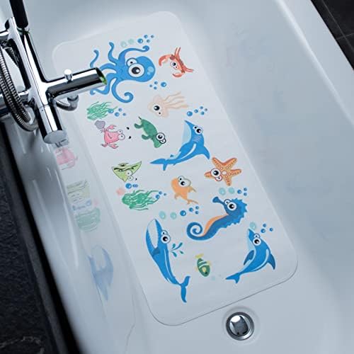 BEEHOMEE Bath Mats for Tub - Large Cartoon Non-Slip Bathroom Bathtub Mat Anti-Slip Shower Mats for Floor 89*40CM,Machine Washable XL Size Bathroom Mats (Octopus)
