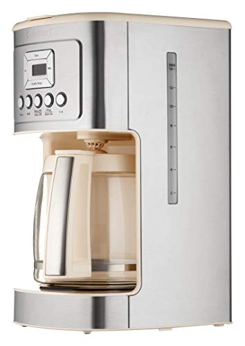 Image of Cuisinart Coffee Maker, 14-Cup Glass Carafe, Fully Automatic for Brew Strength Control & 1-4 Cup Setting, Stainless Steel, DCC-3200CRM, Cream