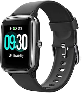 Smart Watch for Android/Samsung/iPhone, Activity Fitness Tracker with IP68 Waterproof for Men & Women, Smartwatch with 1.3" Full-Touch Color Screen, Heart Rate & Sleep Monitor, Black