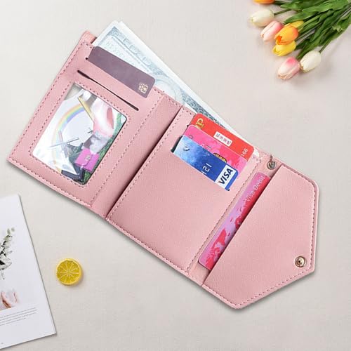 Blush PU Leather Wallet – Stylish Fringe Accent Card Holder with Multi-Slot Organization2