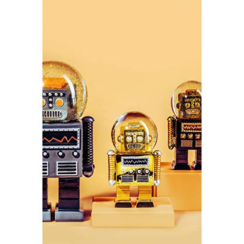 DONKEY Summerglobe The Giant Robot Schneekugel Glitzerkugel aus Glas, Polyresin, Wasser, Größe: ca. 22 x 8,5 x 7,5 cm, 330452