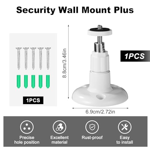 Beveiligingscamerabevestiging voor Ring Stick Up Cam/Ring Indoor Cam, 360 Graden Verstelbare Beveiligingscamera Muurbevestigingsbeugel voor Binnen Buiten Plafond (Camera Niet Inbegrepen) - Afbeelding 3