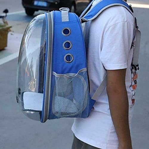 Image of The Pets Company Transparent Capsule Breathable Airline-Approved, Ventilate Carrier Backpack for Travel, Hiking and Outdoor for Cats & Kittens - Royal Blue