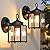 MATAMEYE Outdoor Wall Lantern, Exterior Waterproof Wall Sconce Light Fixtures, Black Front Door Wall Lighting with Clear Beveled Glass Shade, 2 Pack