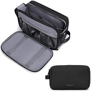 BAGSMART Toiletry Bag for Men, Travel Toiletry Organizer Dopp Kit Water-resistant Shaving Bag for Toiletries Accessories, Black