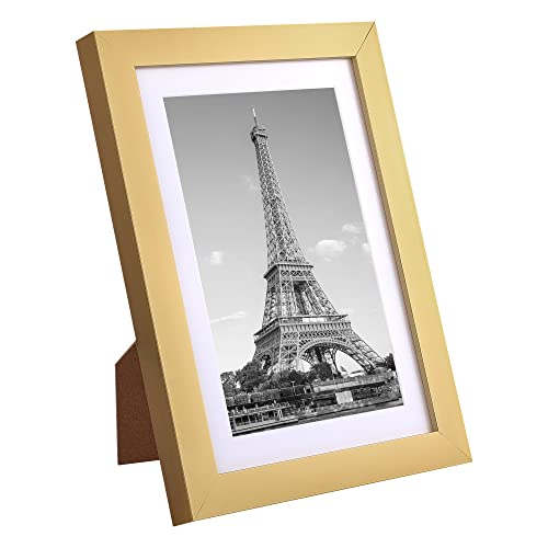 Image of upsimples 5x7 Picture Frame Set of 10, Display Pictures 4x6 with Mat or 5x7 Without, Multi Photo Frames Collage for Wall or Tabletop Display, Gold | Fit 4x6 and 5 x 7 Photos, Wall or Tabletop Display, For Gallery Hallway Living Room, For Christmas Mother's Day Wedding