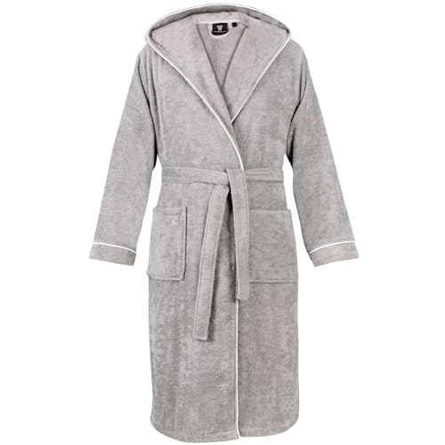 LAYNENBURG Bademantel Herren Frottee - Kapuze - Lang - 100% Baumwolle...