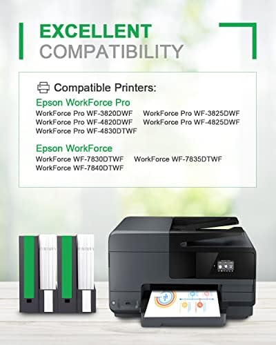 405XL Ink Cartridges for Epson 405XL 405 XL Ink for Epson Workforce Pro WF-7830DTWF WF-4820DWF WF 4820 WF-3820 WF-7840DTWF WF-4830 WF-7835DTWF, 405 Black Cyan Magenta Yellow (4 Pack)