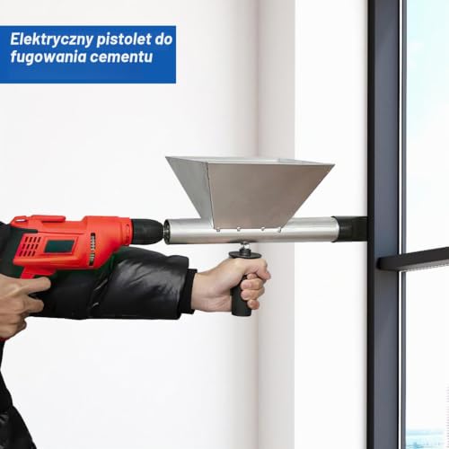Prasa do zaprawy murarskiej, pistolet do zaprawy murarskiej, przenośny pistolet do fug, pistolet do zaprawy cementowej, mieszadło do zaprawy z 4 dyszami, do betonu, do podłóg, murów kamiennych, fug