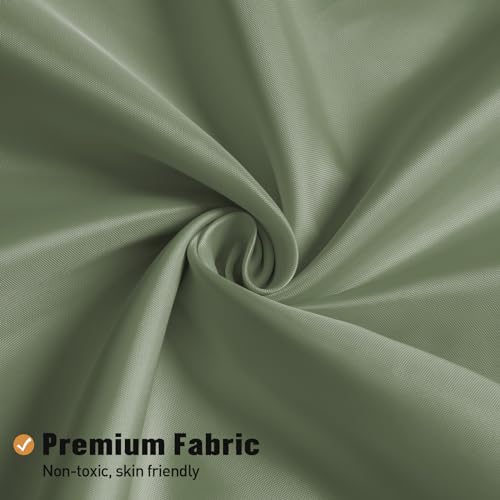 MitoVilla Extra Long Shower Curtain Liner - 72 x 84 Inches, Sage Green Shower Liner Fabric, Waterproof Bath Curtain Liner Polyester Soft Lightweight, Washable by MitoVilla - Image 5