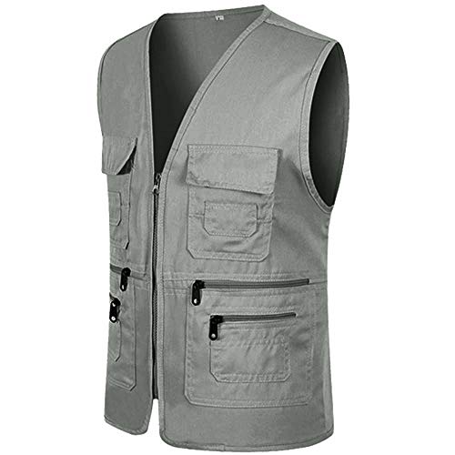 Fishing Vests for Men Summer Outdoor Work Safari Fishing Travel Photo Vest with Pockets Lightweight Cargo Hunting Waistcoat