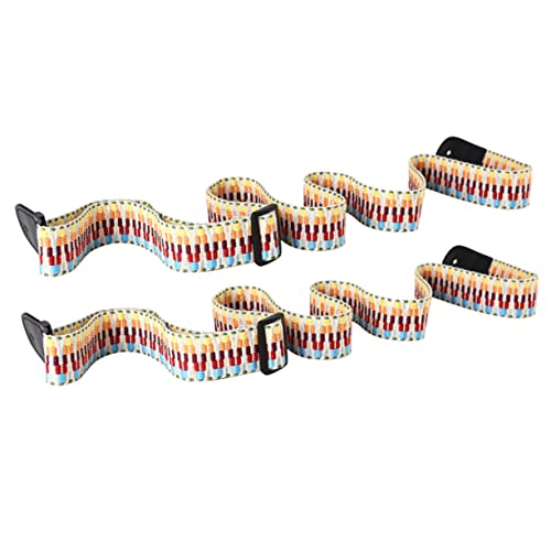 UPKOCH 2個 ウクレレストラップ 小型ギターストラップ 民族風レインボーデザイン 室内 屋外演奏用アクセサリー