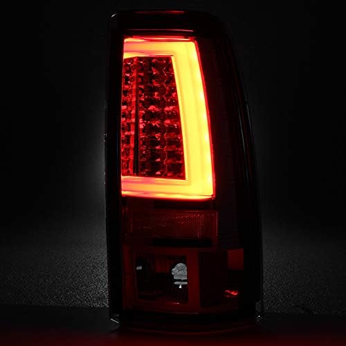 AKKON - For 99-03 Chevy Silverado | GMC Sierra Red Clear LED Tube Tail Brake Lights + LED 3rd Cargo Lamp