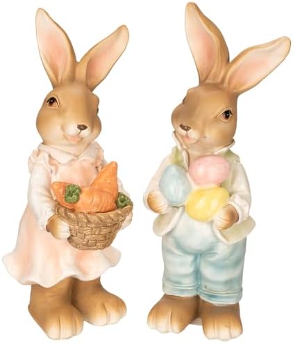 Ideen mit Herz Rabbit Couple Figurines Decorative 2 Rabbit Figure...