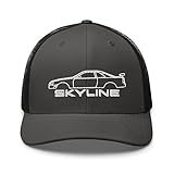 JG Infinite R32 GTR Skyline JDM Car 90s Japanese GT-R Trucker Cap Snapback Hat Charcoal/Black