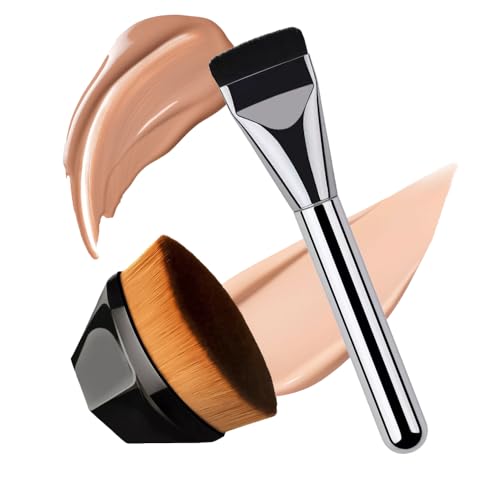 Xfsrg 2 Pezzi Pennello Fondotinta Pennello Kabuki Fondotinta Pennello One Word Applicazione Crema Viso Kit Pennelli Trucco Base Viso Per Tutti Tipi Pe