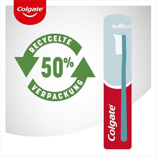 Colgate Zahnbürste für Unterwegs, weich, 4 Stück, faltbar - Reisezahnbürste in kompakter Größe ideal für Koffer und Taschen