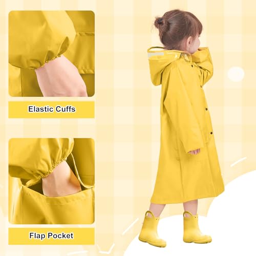 Image of LAMA Kids Raincoat with Hood, Lightweight Raincoat for Girls, Kid Long Rain Jacket