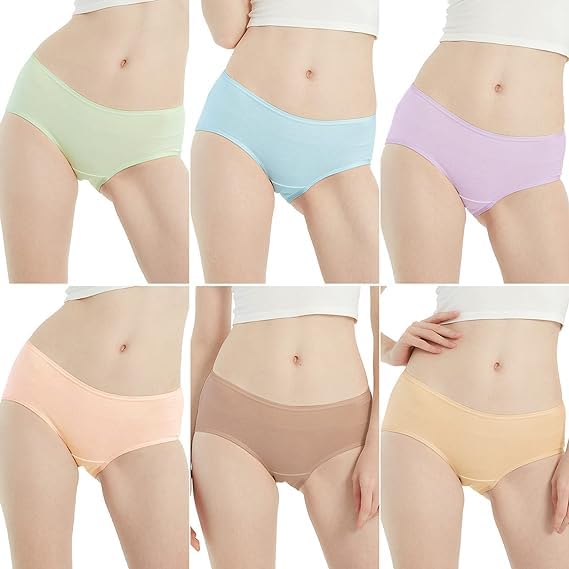 41VAGYxUirL LOURYN KOULYN® Womens Underwear Cotton Hipster Panties Briefs Regular & Plus Size 6-Pack
