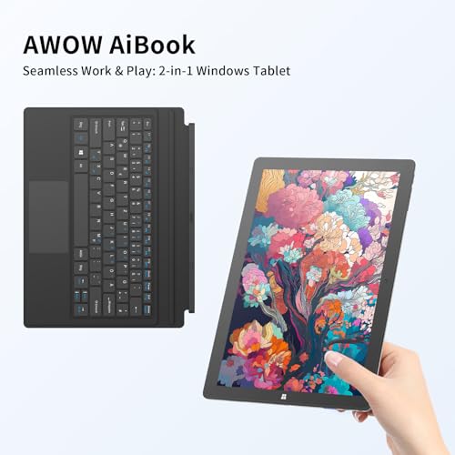 Awow Windows Tablet With Keyboard 10.1", Detachable 2 In 1 Laptop Touchscreen Windows 11, 8Gb Ram 256Gb Storage, Intel Celeron N4120 2.6Ghz thumb #1