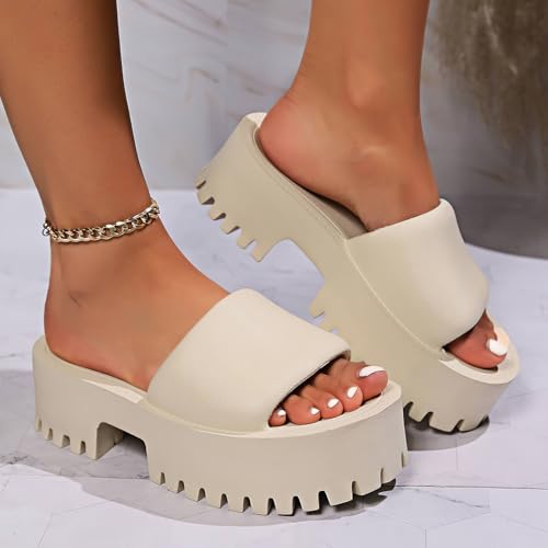 baobeijiadao Womens Backless Platform Sandals Slip On Thick Sole Waterproof Slippers Open Toe Summer Shoes for Women4