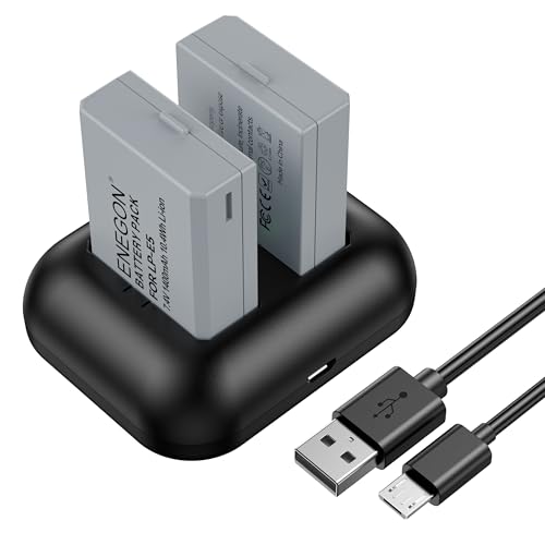 ENEGON LP-E5 Replacement Battery (2-Pack) and Rapid Dual Charger for Canon LP-E5 and Canon EOS Rebel XS Rebel T1i Rebel XSi 1000D 500D 450D Kiss X3 KissX2 KissF (100% Compatible with Original)