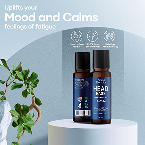 Head Ease Essential Oil Roll On - Natural Migraine Relief Essential Oil Roll-On - Headache Relief Essential Oil Roller - Head Ache Relief Essential Oil Rollon Stick - Nexon Botanics - 10ml - Image 3