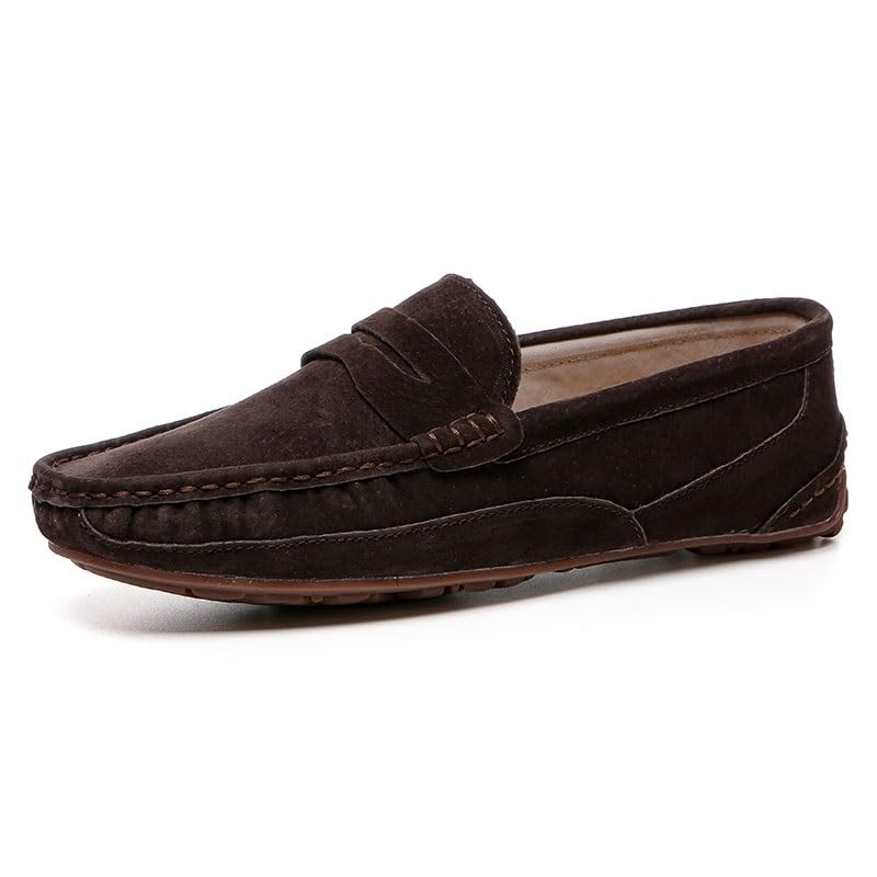Mens Loafers Round Toe Solid Color Penny Loafers Comfortable Flexible Slip Resistant Classic Slip-ons - Main Image
