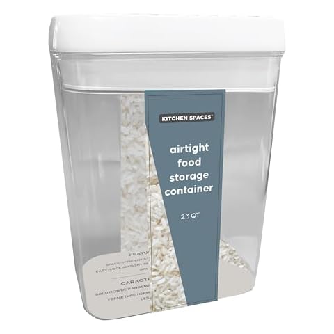 Kitchen Spaces Airtight Food Storage Container, Rectangle, Dry Goods Organization, 2.3 Quarts Cover