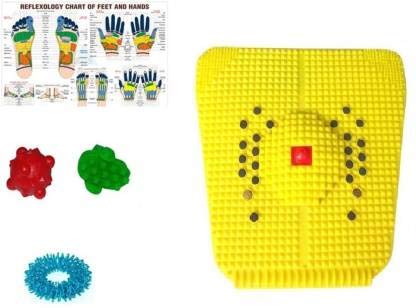 Image of Acupressure Foot Mat for Stress and Pain Relief with Acupressure Thumb Pad, Ring, Ball, and Chart Massager (Multicolor)