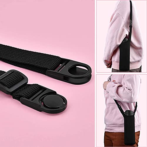 Zwart Water Cup Beschermhoes met verstelbare riem Draagbare opknoping Waterfles Cover Tas Travel Waterfles Accessoires… - Afbeelding 4