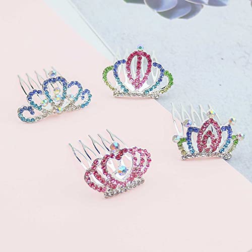 Aswewamt 8 Pcs Mini Crystal Rhinestone Princess Crown Hair Comb thumb #5