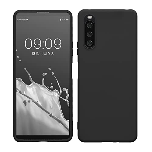kwmobile Housse Compatible avec Sony Xperia 10 IV Coque - Housse de téléphone Protection Souple en Silicone - Noir Mat