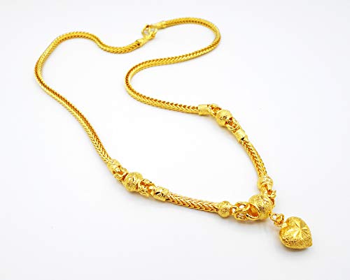 Chain 24k Thai Baht Yellow Gold Plated Filled Necklace Jewelry Women 20" Pendant Heart2
