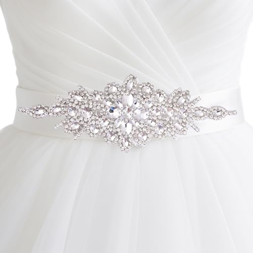 Bridal Rhinestone Wedding Waist Belt for Women Sparkly Wedding Dress Sash Belt for Wedding Party Special Occasion