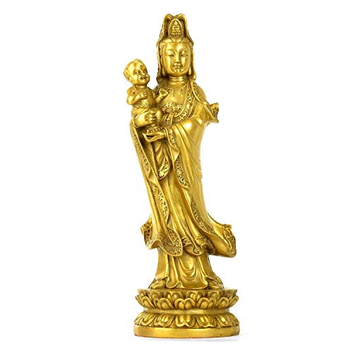 Bouddha Guanyin en cuivre pur : créez un coin zen et méditatif dans votre salon