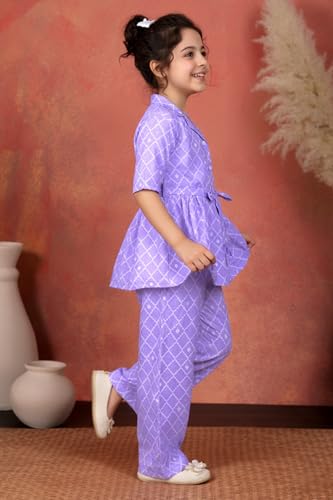 Image of Fashion Dream Girl's Cotton Blend Printed Co-ord Set|Clothing Set|Combo Set|Casual Wear|Coordinate Outfit for Girls|Two-Piece Set