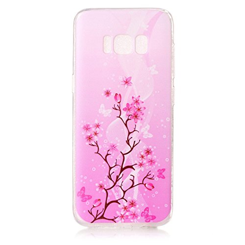 Samsung S8 Case,Samsung Galaxy S8 TPU Case,Ultra Thin Transparent Clear Flexible Silicone Cover for Samsung Galaxy S8,Case for Samsung S8 with 5.8 inch,Cool 3D Romantic Flower Animal Cartoon Design Printed Drawing Pattern Protective Back Cover Case for Samsung Galaxy S8 5.8