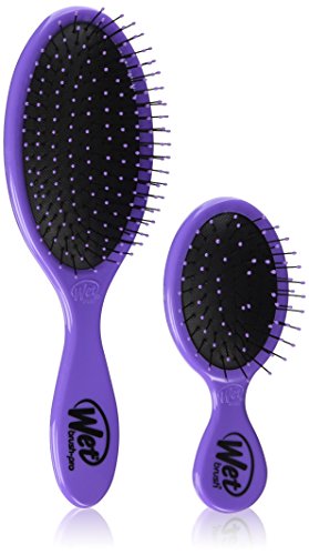 Wet Brush Detangler and Squirt Hair Brush Combo - Purple - Exclusive Ultra-soft IntelliFlex Bristles - Glide Through Tangles With Ease For All Hair Types - For Women, Men, Wet And Dry Hair