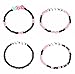 AICase For Blackpink Merch 4 Pcs Bracelets Kit Handmade Black Pink Friendship Bracelets Korean pop Merch Concert Outfit Gifts for Women Men Fans