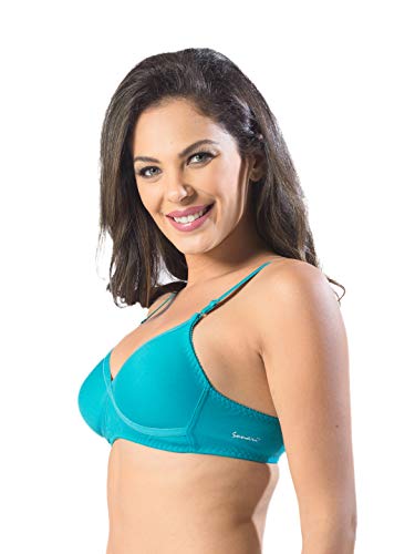 Image of SONARI Womens Non Padded Regular Cotton Bra | Wire-Free, Medium Coverage, Sewn-in Bump for Natural Lift, Polycotton Blend Fabric, Hook & Eye Closure, Adjustable Straps - Violet