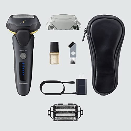 Image of Panasonic Arc5 Electric Razor for Men ES-LV67-K + Replacement Outer Foil WES9173P, Wet Dry 5-Blade Shaver with Intelligent Shave Sensor and 16D Flexible Pivoting Head, ES-AM67-K, Black