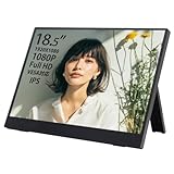 WINTEN モバイルモニター 18.5インチ フルHD 1920*1080 IPS 縦横表示 VESA対応 内蔵スタンド ノングレア 薄型・軽量 USB-C/HDMI スピーカー内蔵 WT-185LP-BK image